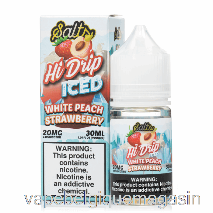 Jus De Vape Fraise Pêche Blanche Glacée - Sels Hi-drip - 30 Ml 50 Mg